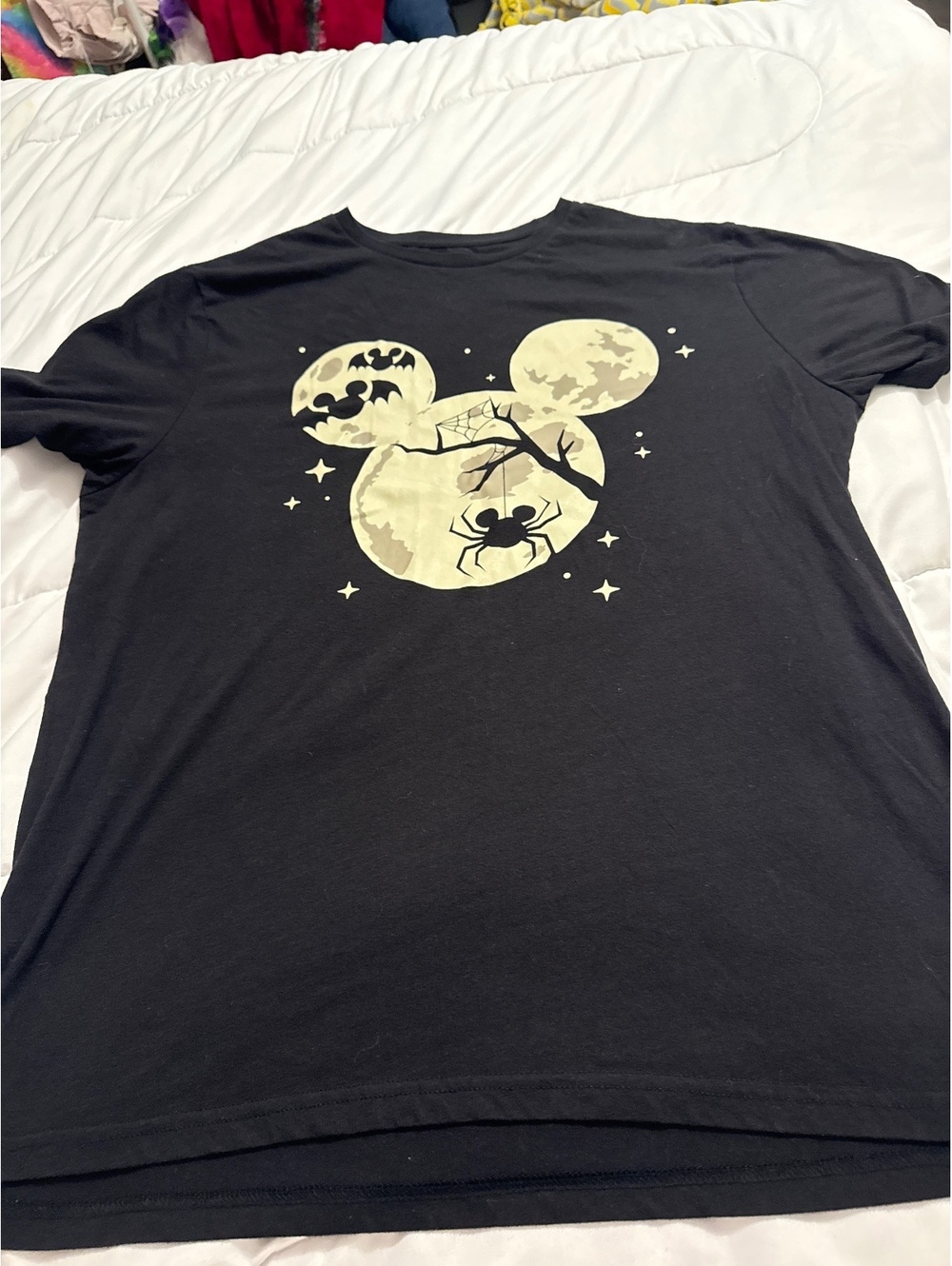 Disney Mickey Mouse Halloween Themed Black T-Shirt XL